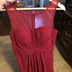 Burgundy Bridesmaid Formal Dress